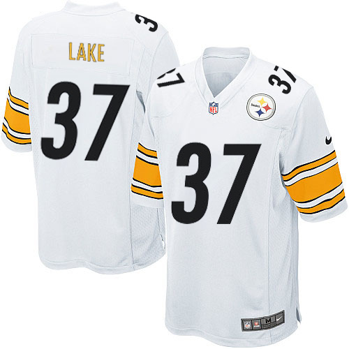 Men's Game Carnell Lake Nike Jersey White Road - #37 NFL Pittsburgh Steelers